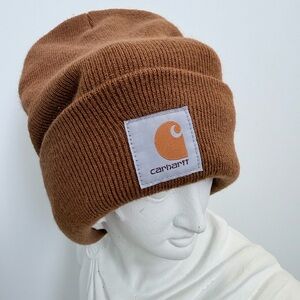 Carhartt Brown Acrylic Watch Beanie Classic Logo Knit Hat